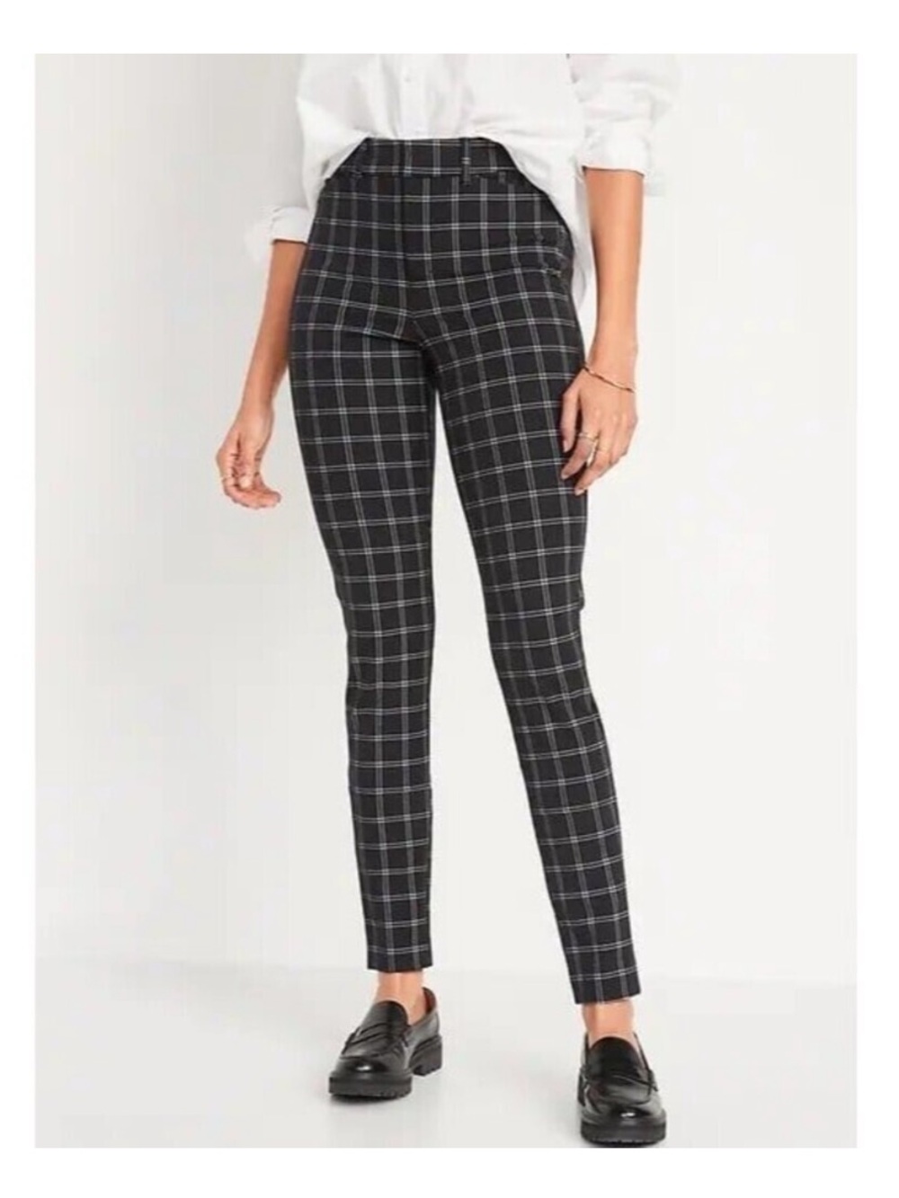 Old Navy Black Plaid Pixie Pants